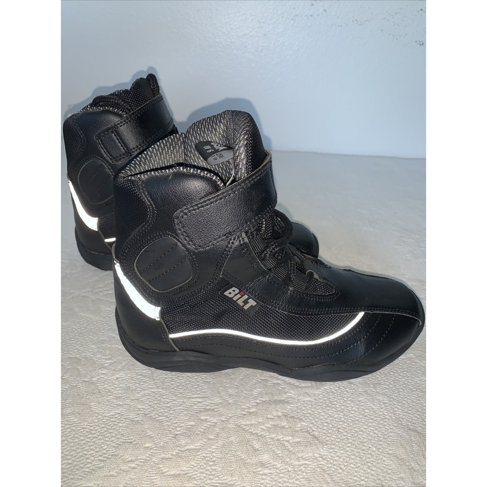 Bilt Pit‎ Motorcycle Boots Size 6 Black Street Riding Protective Sneakers Women